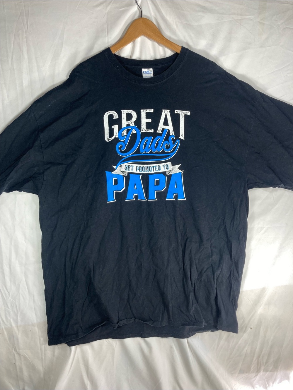 Great Dads Get Promoted to Papa Graphic Tee - Black/Blue